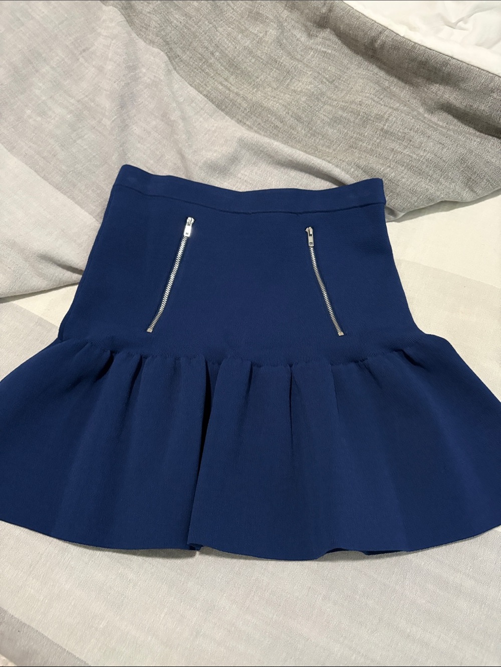 Women’s Sandro Mini Knit Skirt with Zippers SZ 2